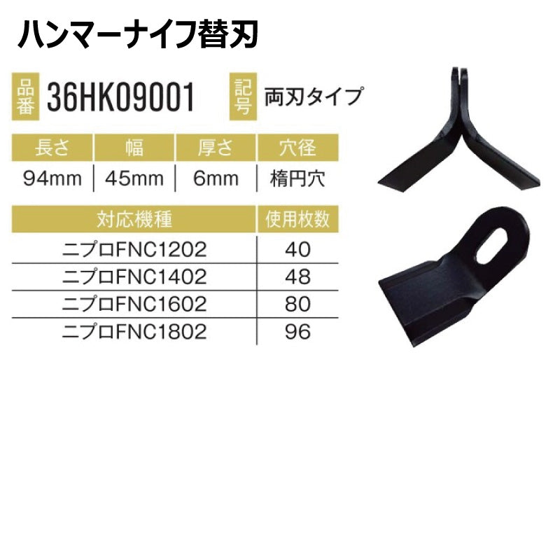 ハンマーナイフ 36HK09001 96枚