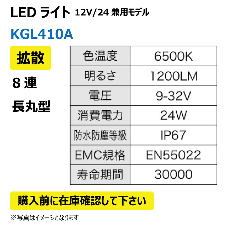 LEDライト (8連/長丸型/拡散)KGL410A