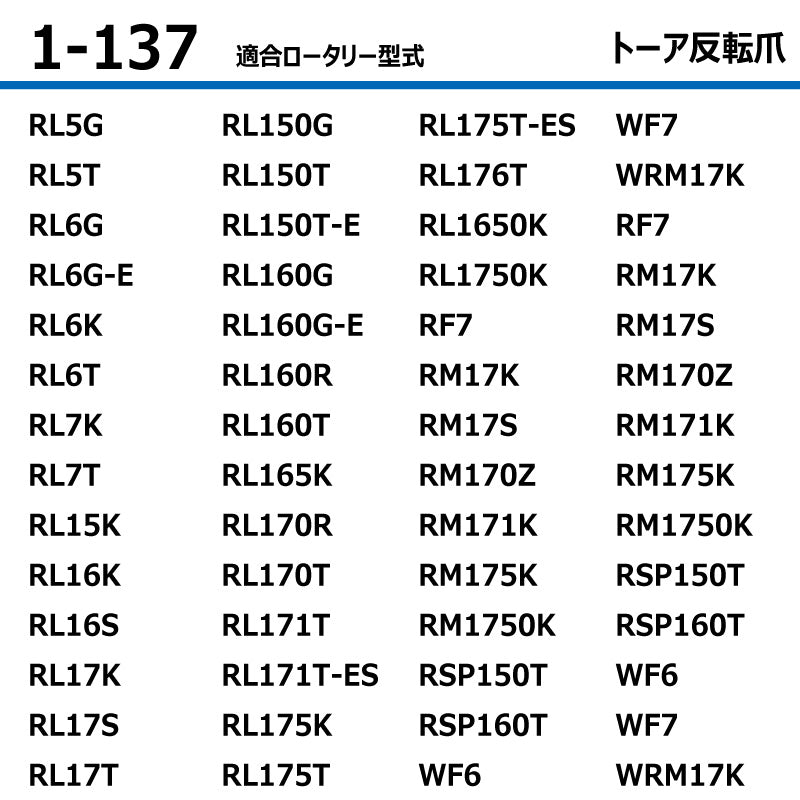 東亜重工 耕うん爪（トーア反転爪）
