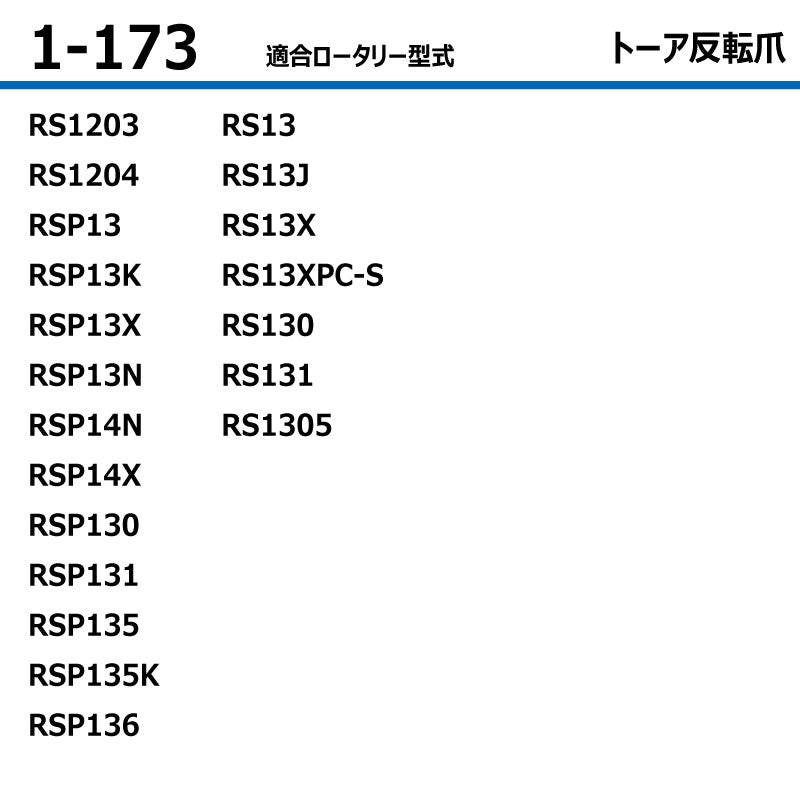東亜重工 耕うん爪（トーア反転爪）