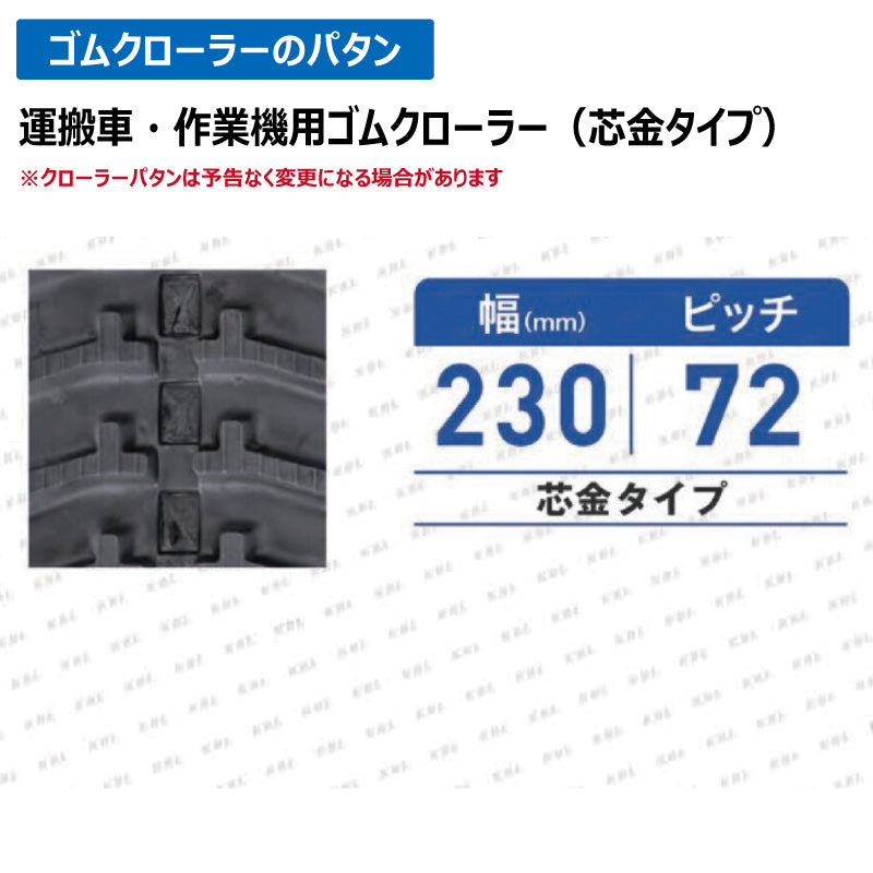 KBL 運搬車 作業機 2334P72-ET 230-72-34 ゴムクローラー