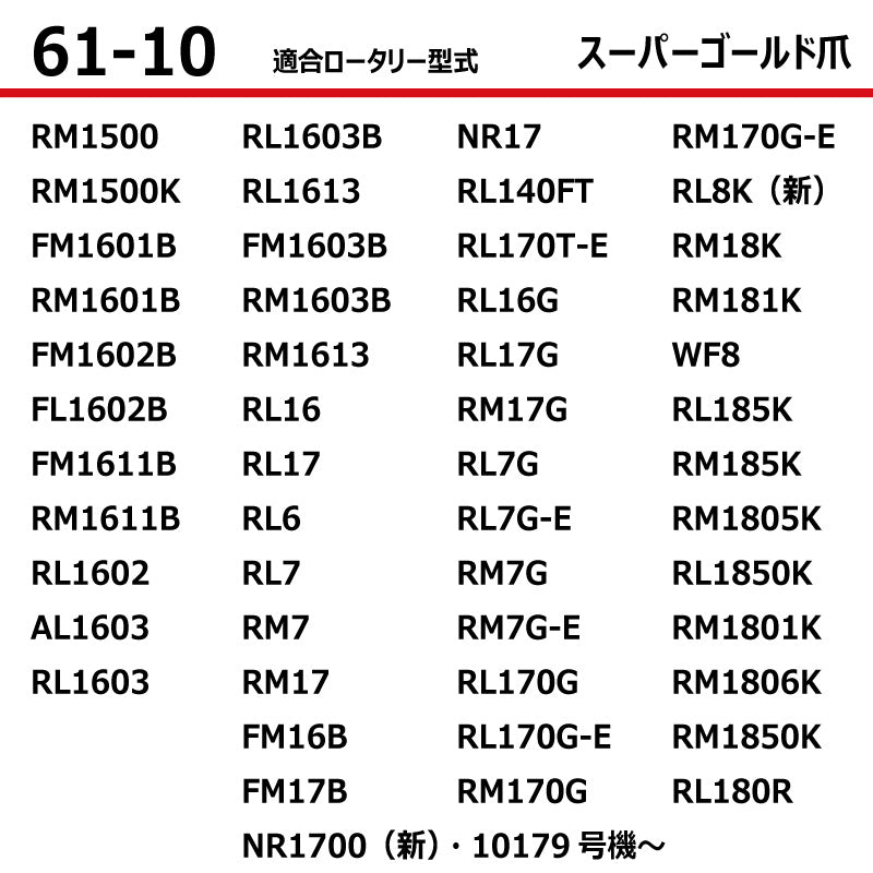 東亜重工 耕うん爪（スーパーゴールド爪）