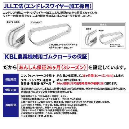 KBL ハーベスタ 2027N8 200-84-27 ゴムクローラー