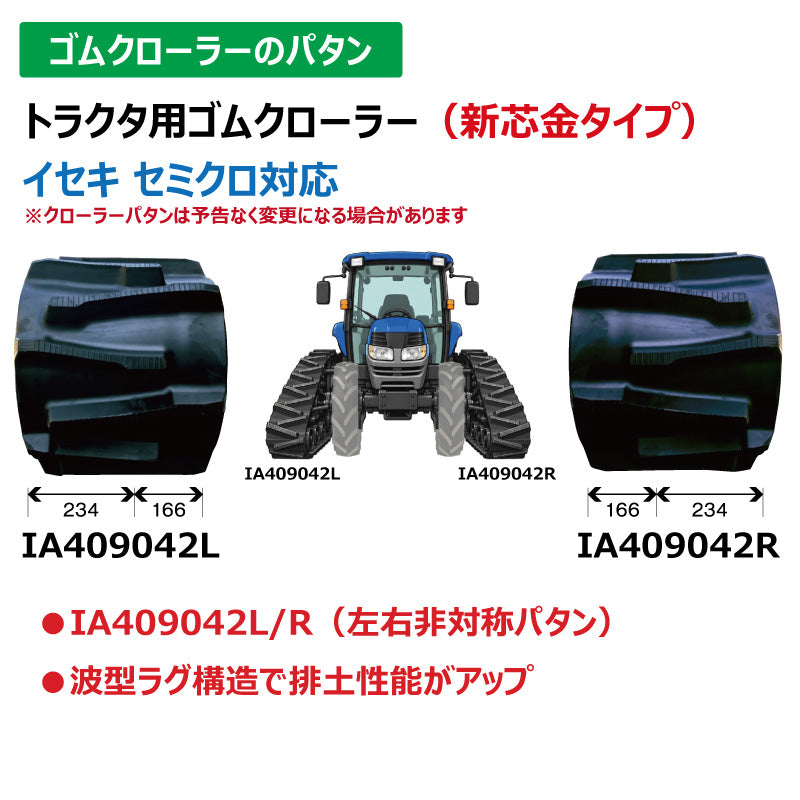 【IA4090 400-90-*】TN トラクタ用ゴムクローラー 新芯金