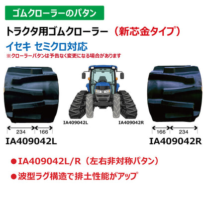 【IA4090 400-90-*】TN トラクタ用ゴムクローラー 新芯金